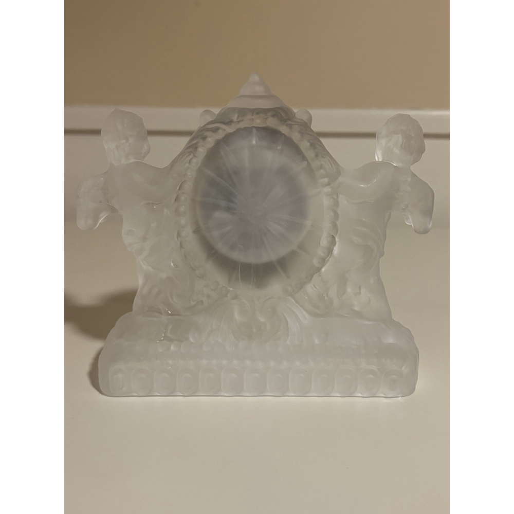 Vintage Cherub Angel Mantel Clock Vatican Library Collection Frosted Taiwan - Picture 2 of 7